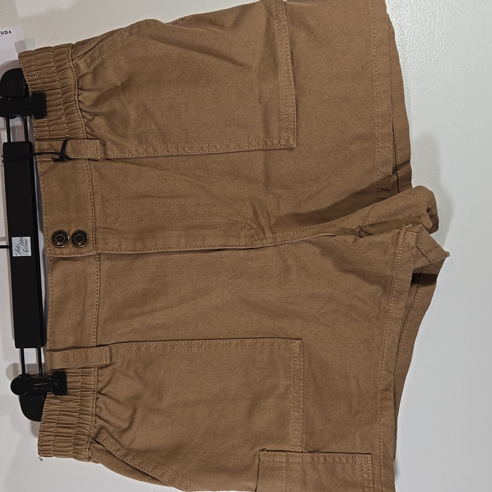 Vanilla Star Women's Tan Cotton Utility Cargo Shorts Juniors 13